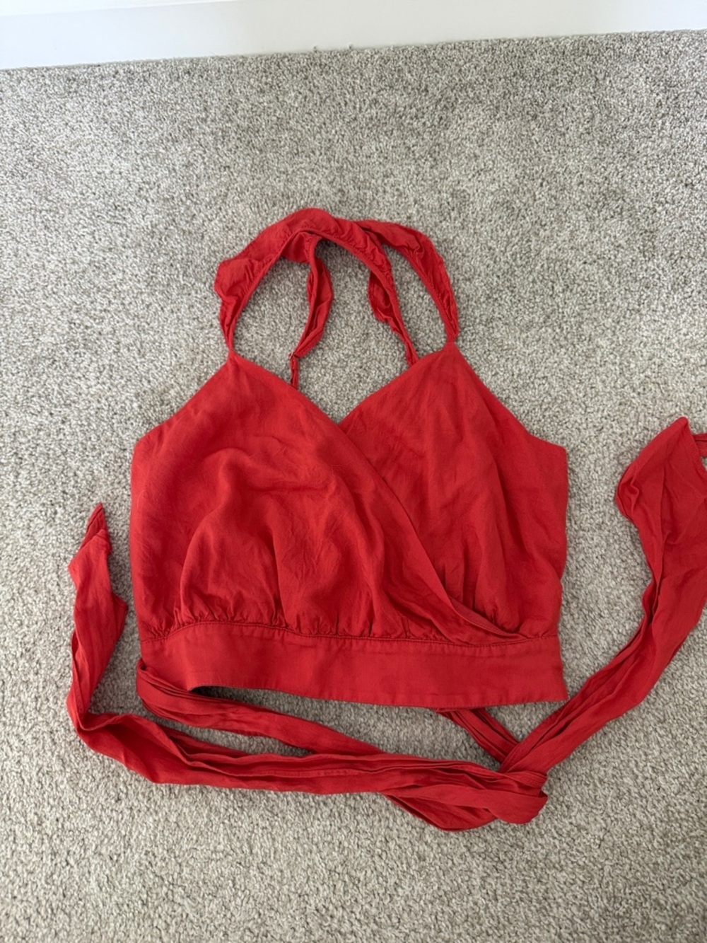 Women’s Red Wrap Crop Top